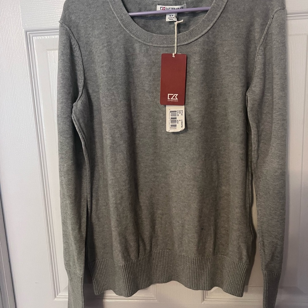 Cutter & Buck Women's Classic Gray Crew Neck Sweater